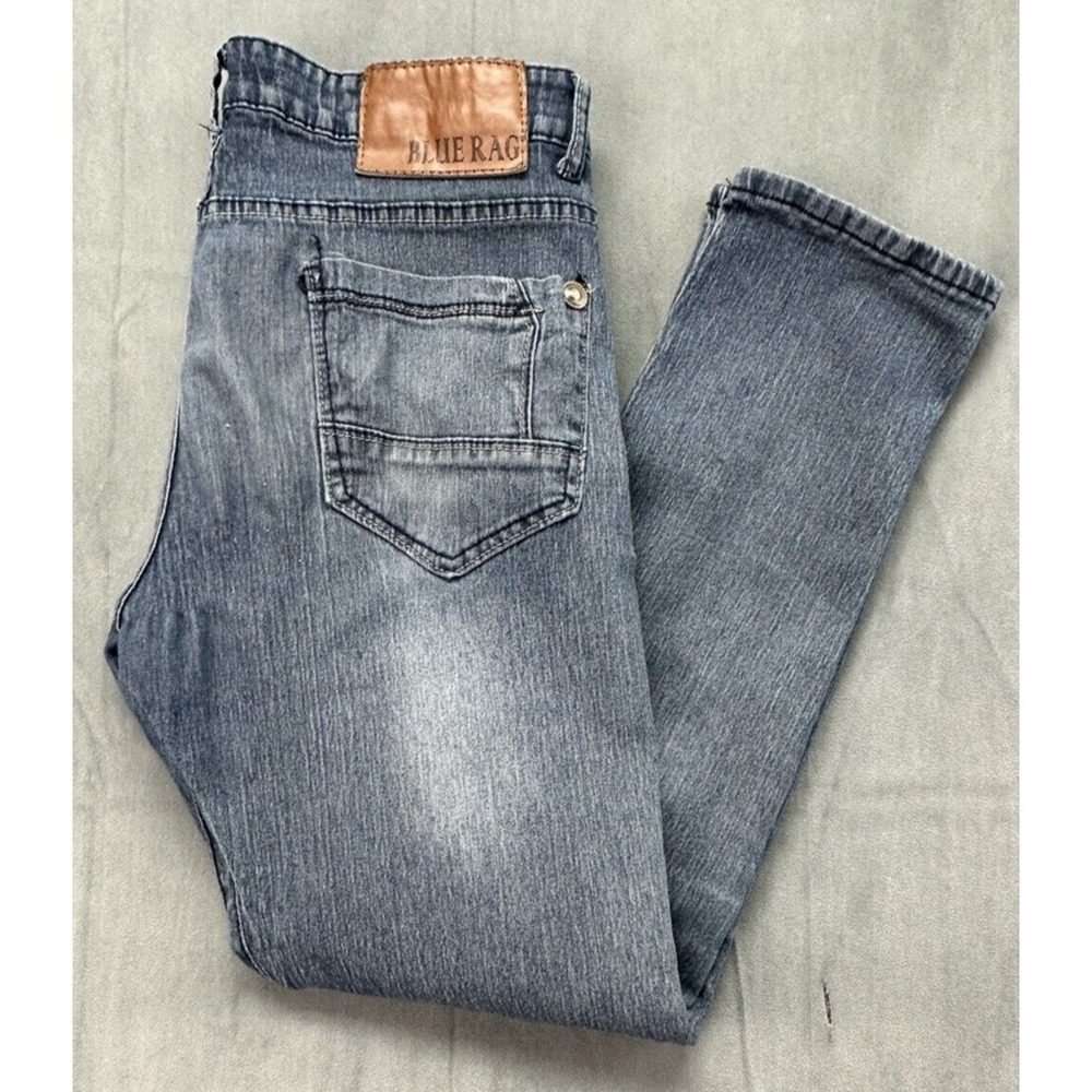 Blue Rag Jeans Distressed Mens 34x30 Pockets Medium‎ Wash Denim RUNS SMALL